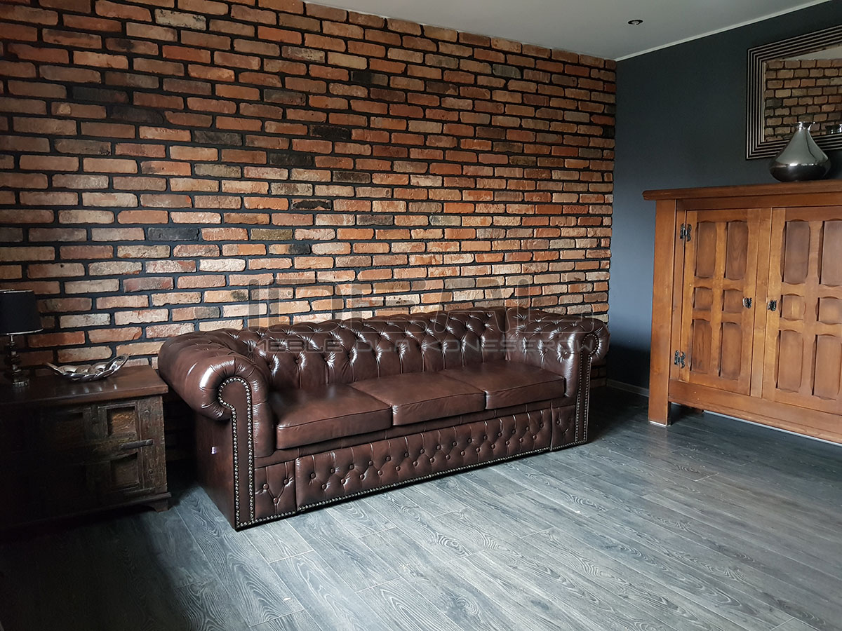 Sofa Chesterfield Classic Plus 4 z funkcją spania w brązowej skórze naturalnej